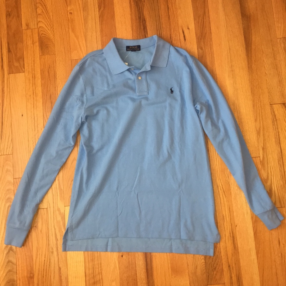 Light blue long-sleeved Ralph Lauren button-up